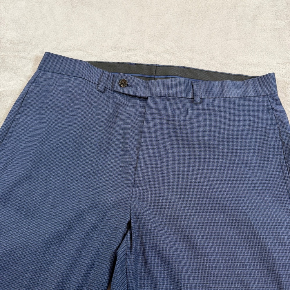 Lauren Ralph Lauren Mens 34x32 Blue Check Dress Pants Stretch Trousers Casual - Picture 4 of 13